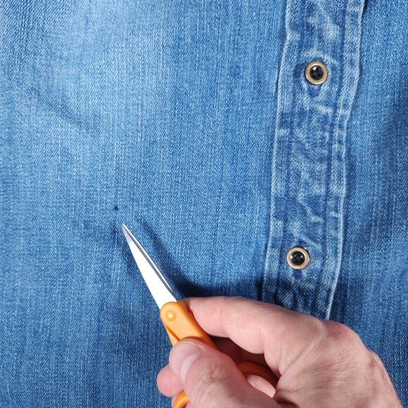 Natural Reflections Denim Shirt Dress Tunic Womens 16 Blue Raw Hem Boho Grunge - Picture 7 of 16